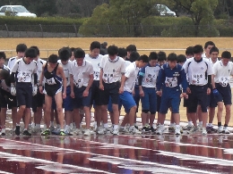 吹雪のロードレース大会