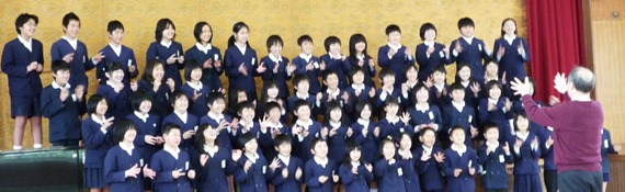 瀬戸田町南小学校　合唱の出前授業
