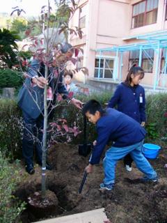 [11月26日] 人権の木　２校で記念植樹
