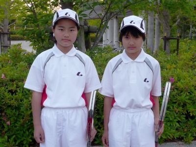 小学生ソフトテニス　全国大会出場因島ペア　中国大会で上位に進出