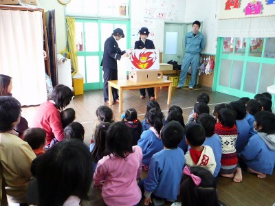 因島・瀬戸田全域で幼児の防火教室開く　手作り紙芝居を上演